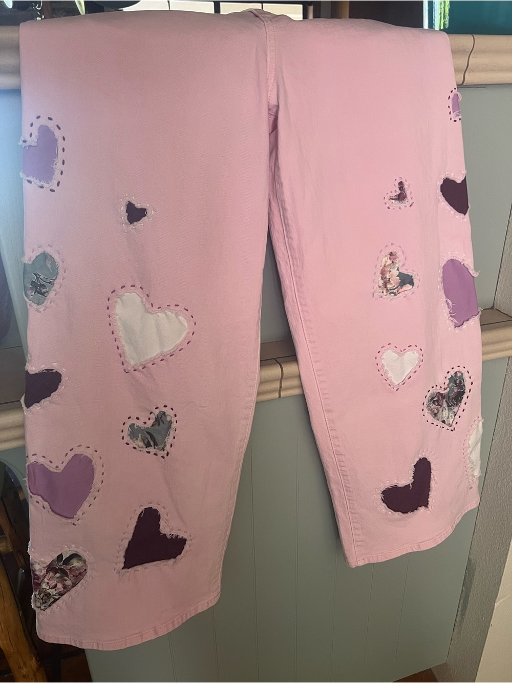 Hand stitched hearts jeans size 6 - Picture 16 of 16